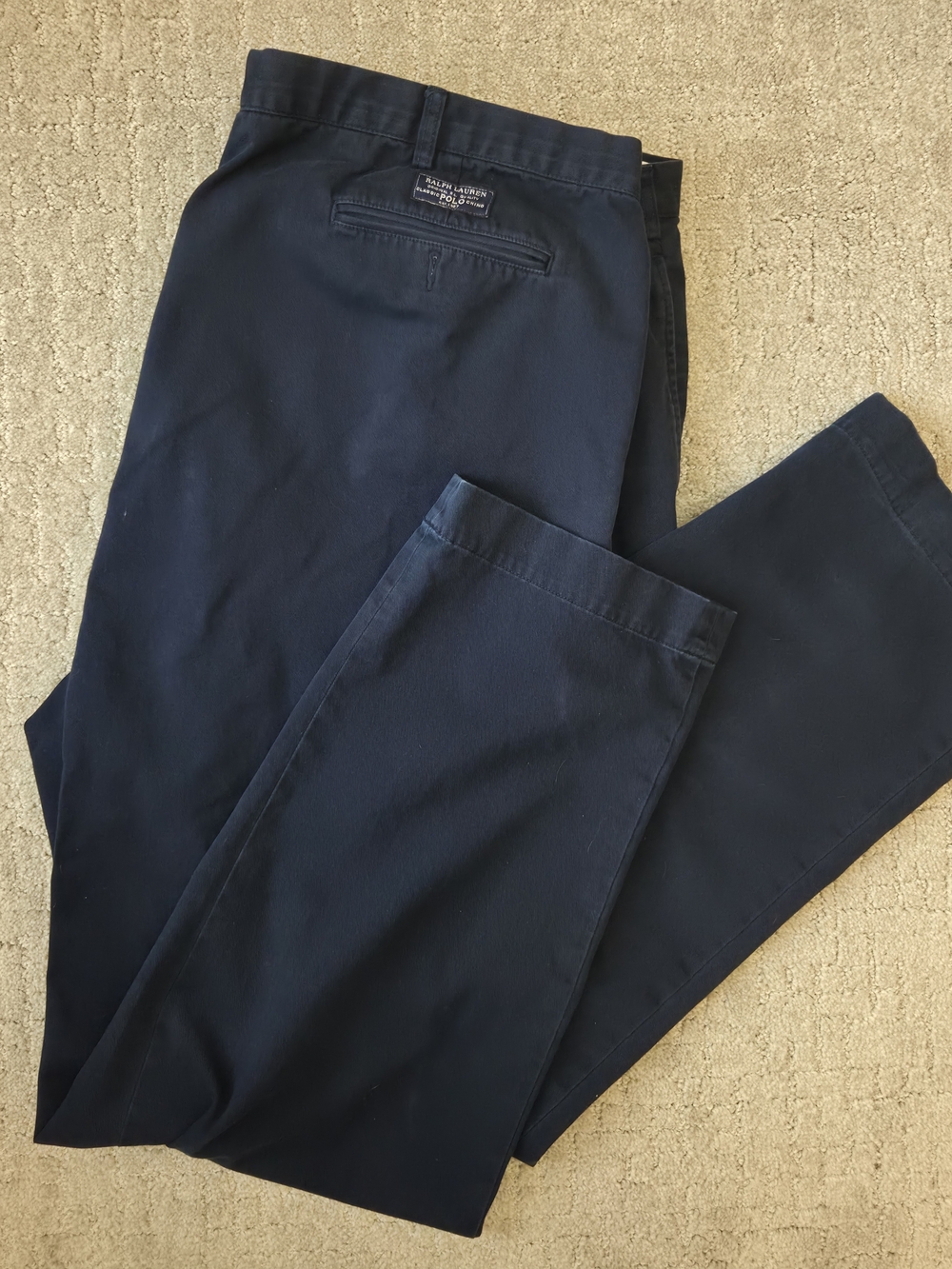 Polo By Ralph Lauren Andrew Pant Chinos Mens Size 48x34 Navy Blue Cotton